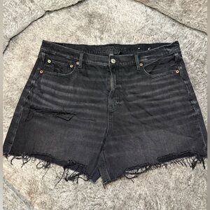 American Eagle Outfitters Black Frayed Jean Shorts